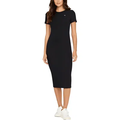 Tommy Jeans Womens Ribbed Polyester Bodycon Dress In Black