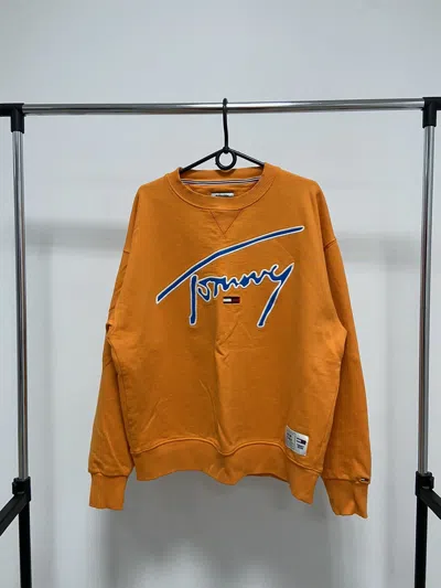 Pre-owned Tommy Jeans X Vintage Tommy Jeans Vintage Sweatshirt Bog Logo Embroidered Y2k In Orange