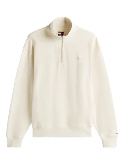 Tommy Jeans Zip-up Sweater In Neutral