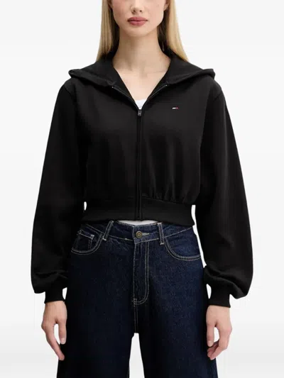 Tommy Jeans Zip-up Hoodie In Black