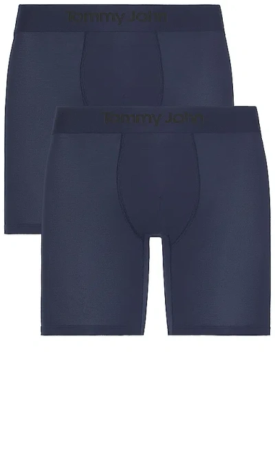 Tommy John 2 Pack Boxer Brief 6 In Black & Dress Blues