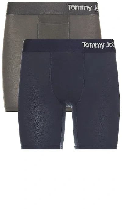 Tommy John 2 Pack Boxer Brief 6 In Iron Grey & Navy