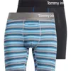 Tommy John 2-pack Cool Cotton 6-inch Boxer Briefs In Micro Chip Stripe/ Black