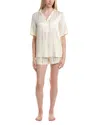 Tommy John 2pc Jacquard Satin Pajama Set In White