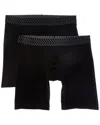Tommy John 2pk Performance Basics Boxer Brief In Black