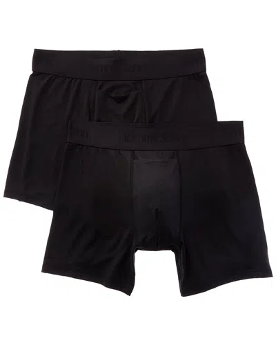 Tommy John 2pk Second Skin 4 Boxer Brief In Black