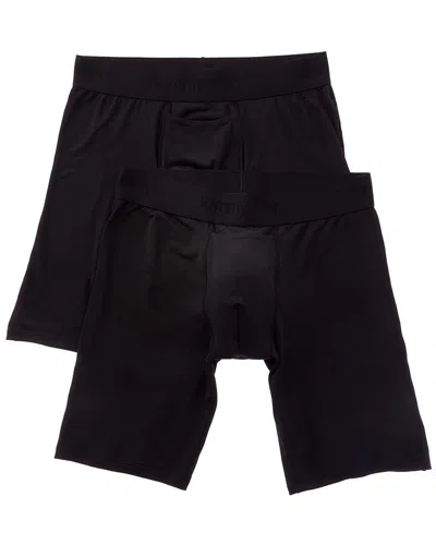 Tommy John 2pk Second Skin 8 Boxer Brief In Black