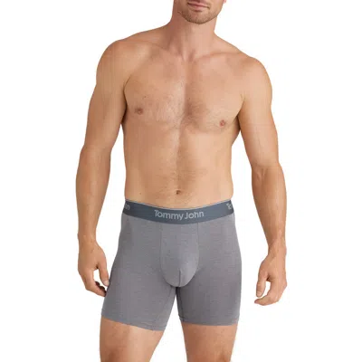 Tommy John 3-pack Second Skin 6-inch Stretch Modal Boxer Briefs In Black/medium Grey/blues
