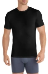 Tommy John 3-pack Second Skin Stay Tucked Crewneck Undershirts In Black