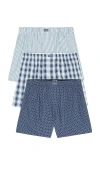 Tommy John 3 Pack Woven Boxer In Blue