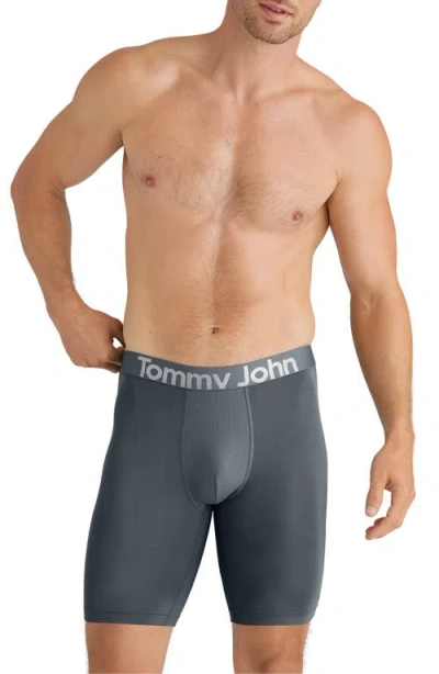 Tommy John 360 Sport 8-inch Essentials Boxer Briefs In Black/turbulence/monument