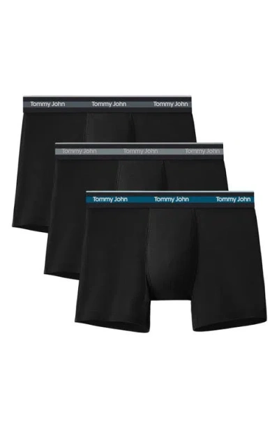 Tommy John 3-pack Comfort Micro 4-inch Boxer Briefs In Black