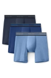 Tommy John 3-pack Comfort Micro 4-inch Boxer Briefs In Blue