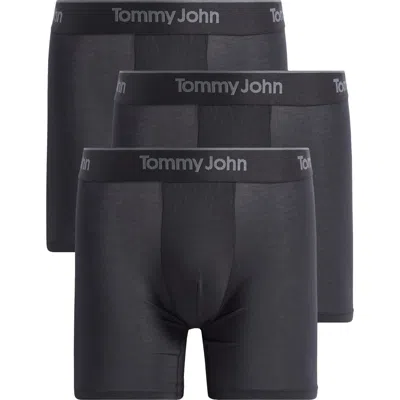 Tommy John 3-pack Second Skin 6-inch Stretch Modal Boxer Briefs In Black