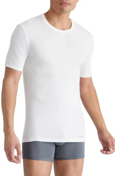 Tommy John 3-pack Second Skin Stay Tucked Crewneck Undershirts In White