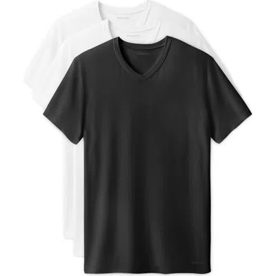 Tommy John 3-pack Second Skin Stay Tucked V-neck Undershirts In Multi
