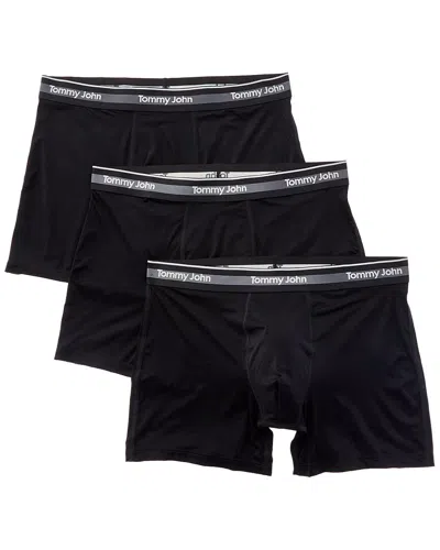 Tommy John 3pk Comfort Micro 4" Boxer Brief In Black