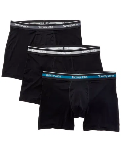 Tommy John 3pk Comfort Micro 4" Boxer Brief In Black