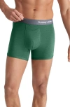 Tommy John 4-inch Cool Cotton Boxer Briefs In Green Heather