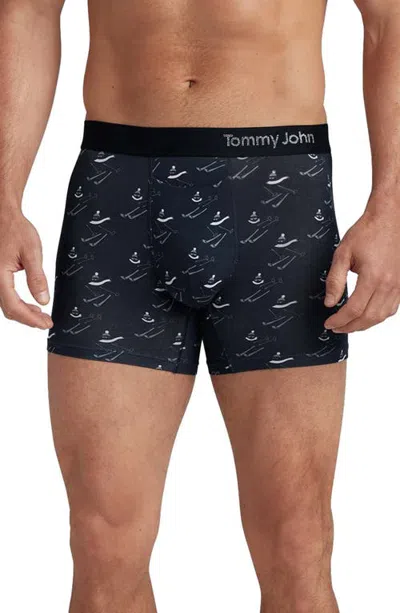 Tommy John 4-inch Cool Cotton Boxer Briefs In Sprcd Up Blck Bty