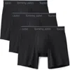 Tommy John Assorted 3-pack Second Skin Stretch Modal Boxer Briefs In Black