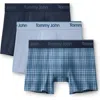 Tommy John Assorted 3-pack Second Skin 4-inch Stretch Modal Boxer Briefs In Blue