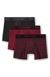 Tommy John Assorted 3-pack Second Skin 4-inch Stretch Modal Boxer Briefs In Red