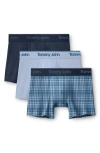 Tommy John Assorted 3-pack Second Skin 4-inch Stretch Modal Boxer Briefs In Blue