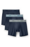 Tommy John Assorted 3-pack Second Skin 4-inch Stretch Modal Boxer Briefs In Blue