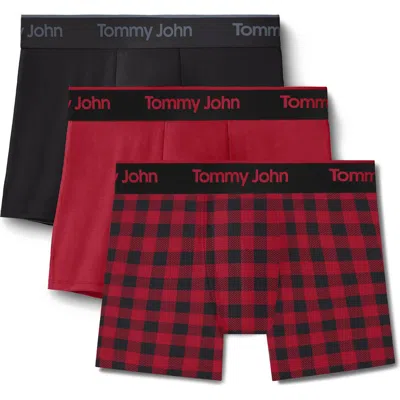 Tommy John Assorted 3-pack Second Skin 4-inch Stretch Modal Boxer Briefs In Blkbty/cpwbbw/fpc