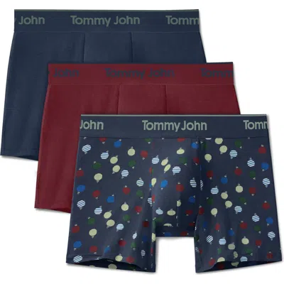 Tommy John Assorted 3-pack Second Skin 4-inch Stretch Modal Boxer Briefs In Dbwdfl/c/bdb