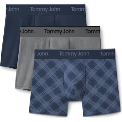 Tommy John Assorted 3-pack Second Skin 4-inch Stretch Modal Boxer Briefs In Drbl/qs/fpo