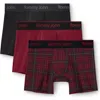 Tommy John Assorted 3-pack Second Skin 4-inch Stretch Modal Boxer Briefs In Red