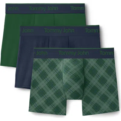 Tommy John Assorted 3-pack Second Skin 4-inch Stretch Modal Boxer Briefs In Ewdbw/dbwdfl/fpe