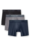 Tommy John Assorted 3-pack Second Skin 4-inch Stretch Modal Boxer Briefs In Blue