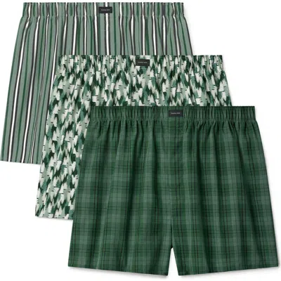 Tommy John Assorted 3-pack Woven Cotton Boxers In Vasgb/wdf/mpe
