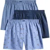 Tommy John Assorted 3-pack Woven Cotton Boxers In Vcscb/fscb/drbl