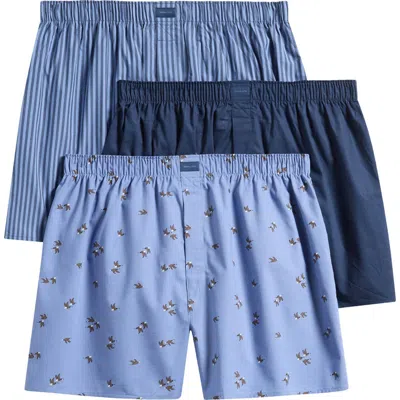 Tommy John Assorted 3-pack Woven Cotton Boxers In Vcscb/fscb/drbl