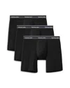 Tommy John 3-pack Second Skin 6-inch Stretch Modal Boxer Briefs In Black