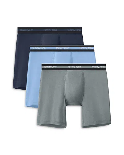 Tommy John Comfort Micro Essentials 6 Boxer Briefs, Pack Of 3 In Dark Blue