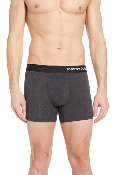 Tommy John Cool Cotton Underwear Mens Charcoal Heather Boxer Brief Ddr2833 In Gray