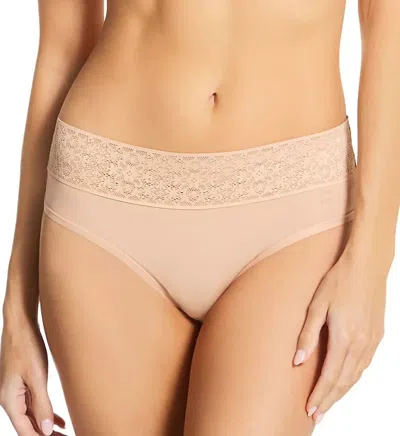 Tommy John Women's Cool Cotton Thong, Lace Waist In Brown