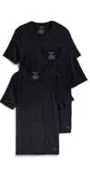 Tommy John Crew Neck Stay-tucked Undershirt 3-pack Black In Black