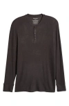 Tommy John Long Sleeve Henley Lounge Shirt In Charcoal Heather