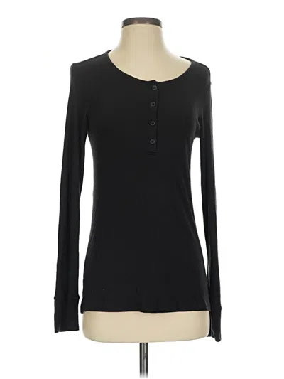 Pre-owned Tommy John Long Sleeve Henley Shirt In Black
