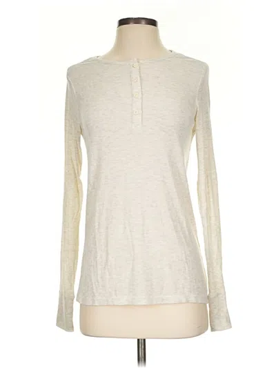 Pre-owned Tommy John Long Sleeve Henley Shirt In Ivory