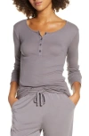 Tommy John Lounge Henley Tee In Gray