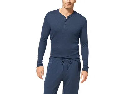 Tommy John Lounge Long Sleeve Henley In Blue