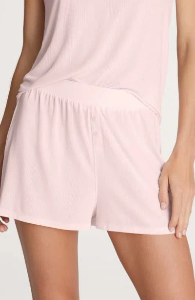 Tommy John Luxe Rib Pajama Shorts In Pink
