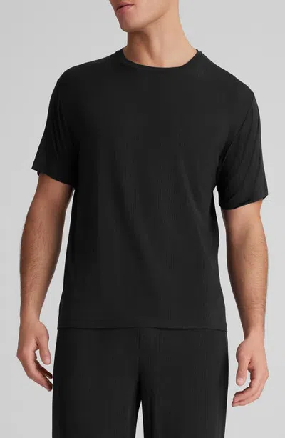 Tommy John Luxe Rib Pajama T-shirt In Black